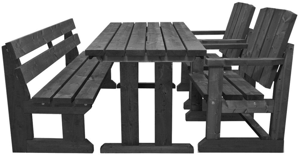 Pihakalusteryhmä Jämäkkä 170 x 74 cm grafiitinharmaa