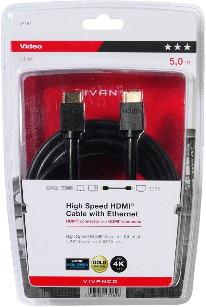 HDMI-johto Ethernet 5 m