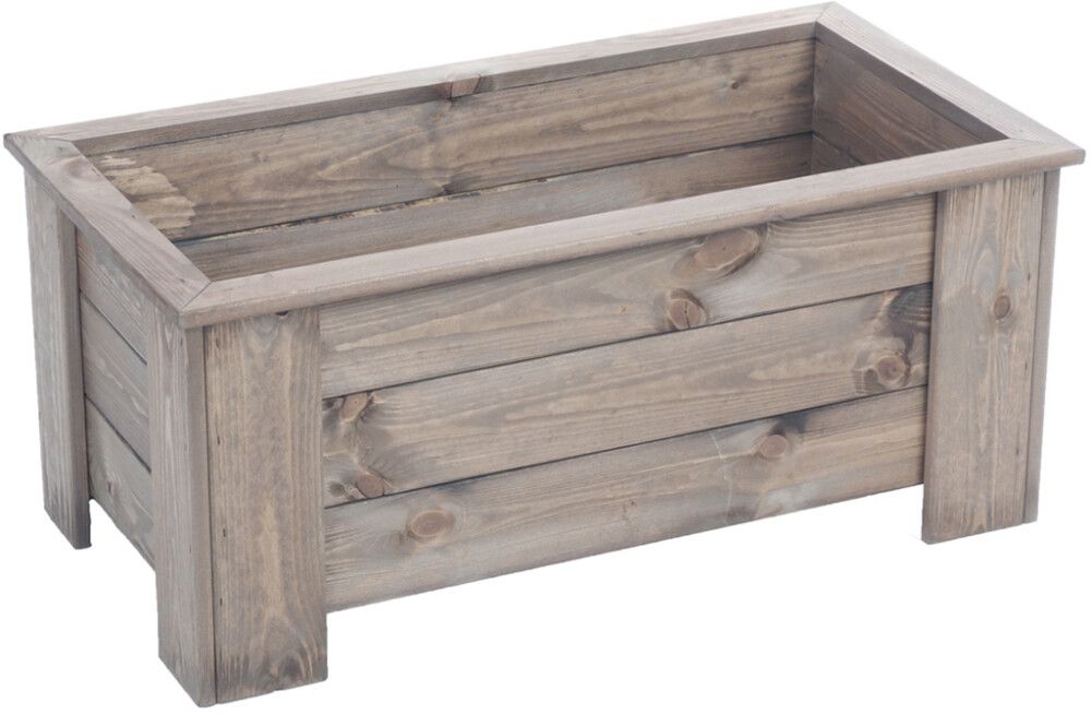 Kukkalaatikko 35 x 80 x 41 cm vaaleanharmaa