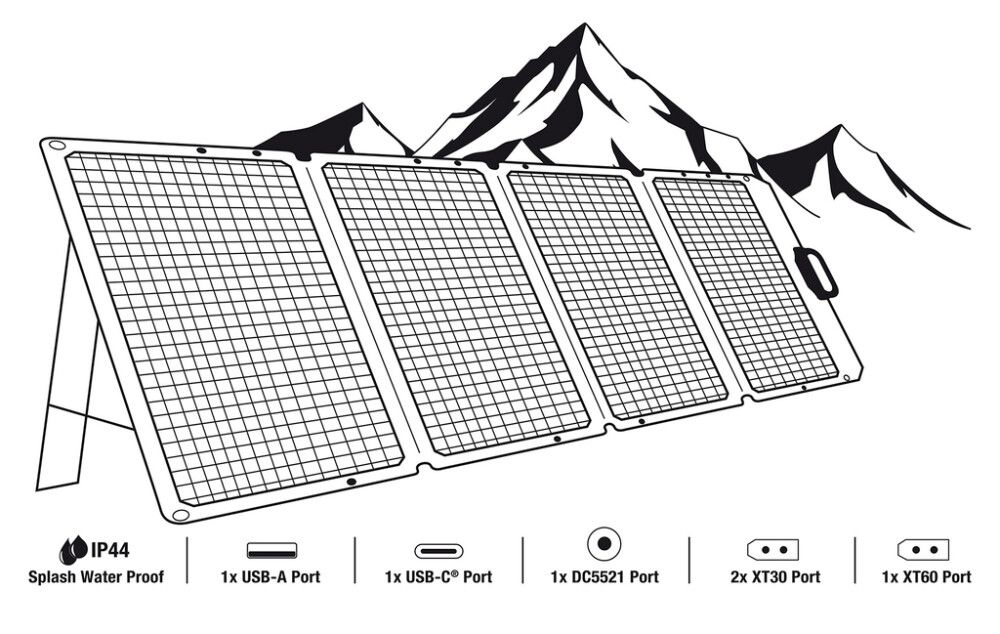 Taitettava aurinkolaturi Vivanco 100W