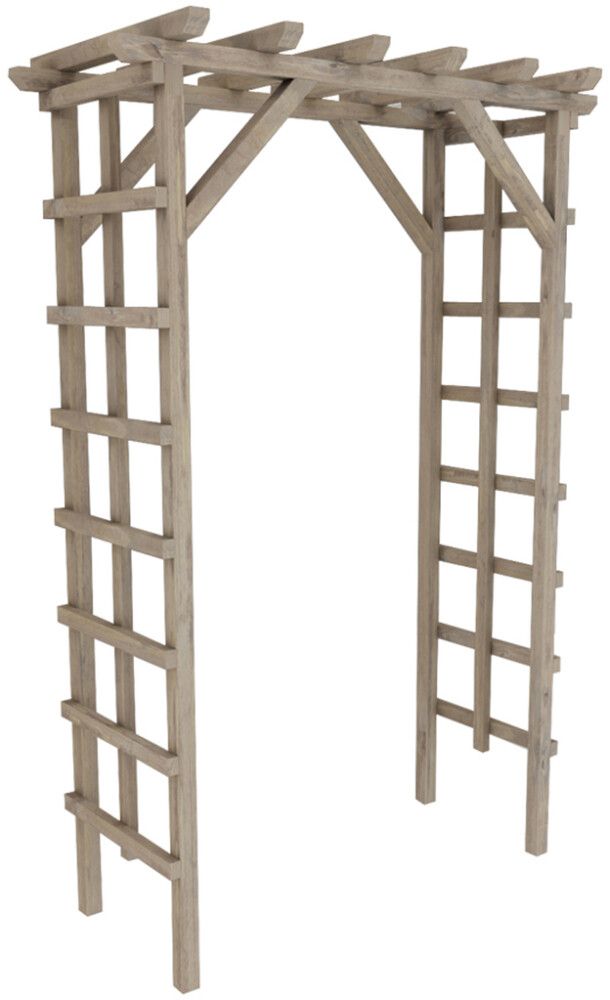 Puutarhaportti 210 x 140 x 69 cm vaaleanharmaa