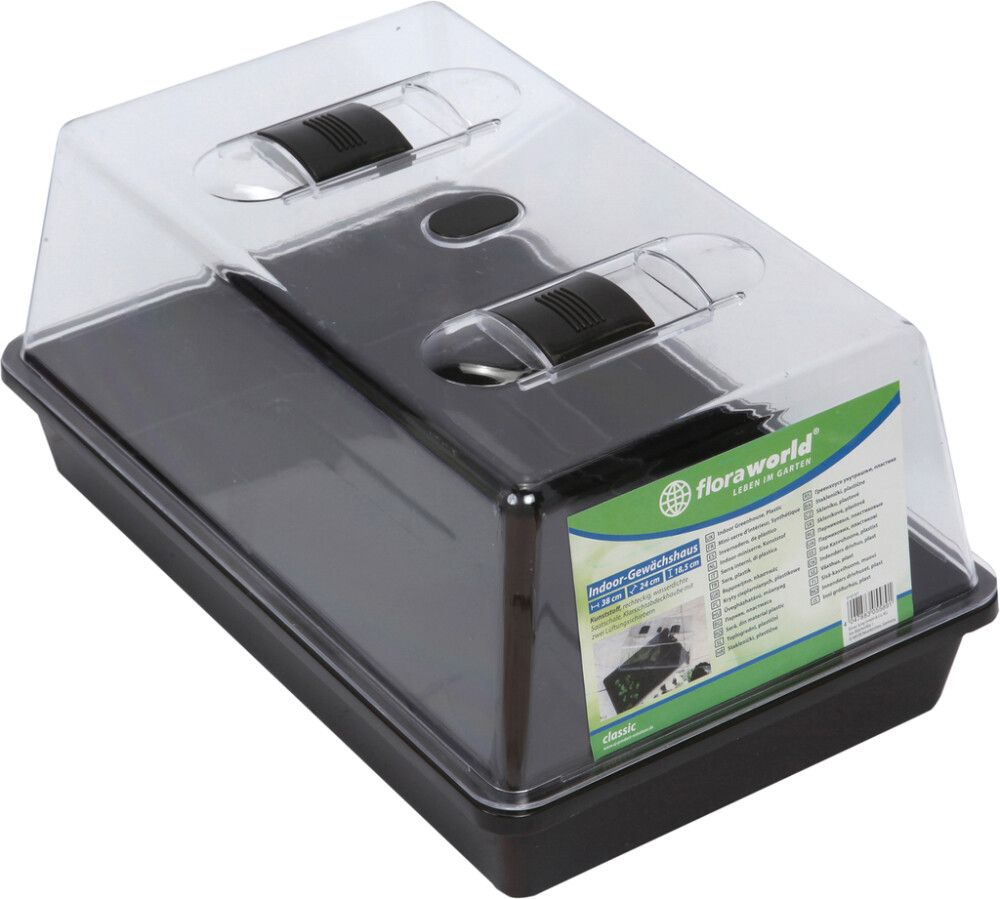 Minikasvihuone 38 x 24 x 18,5 cm ruskea