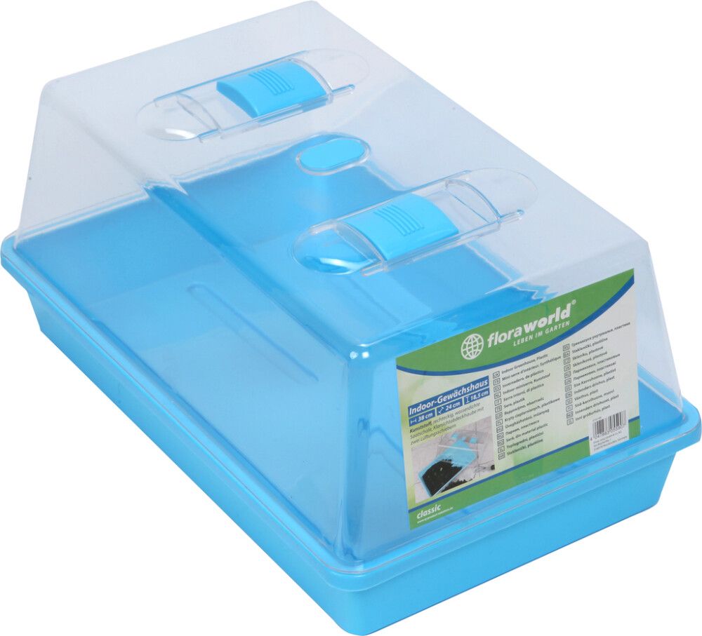 Minikasvihuone 38 x 24 x 18,5 cm vaaleansininen