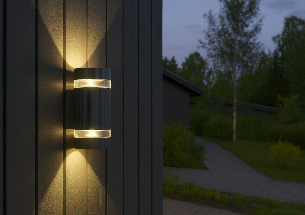 Ulkoseinävalaisin Sessak Oiva 2-os Hiekanmusta