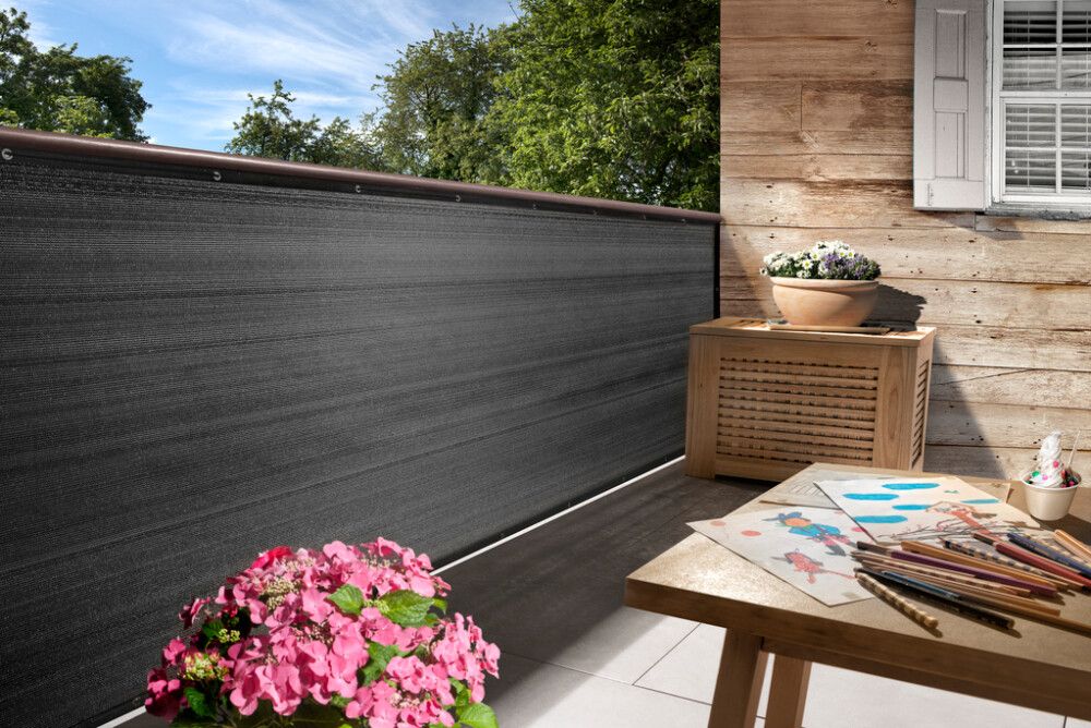 Näkösuoja harmaa 0,9 x 5 m