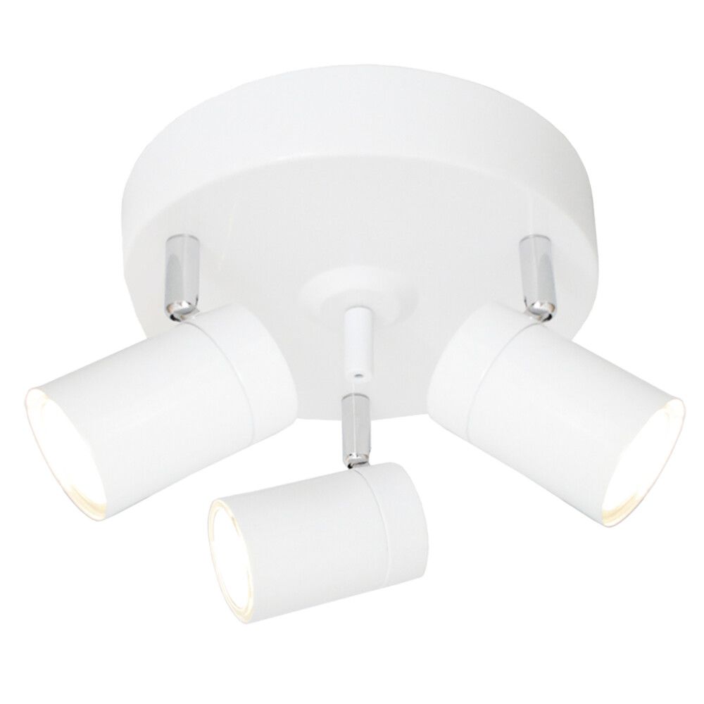 Pyöreä kattospotti Sessak Correct 3-os Mattavalkoinen/Kromi