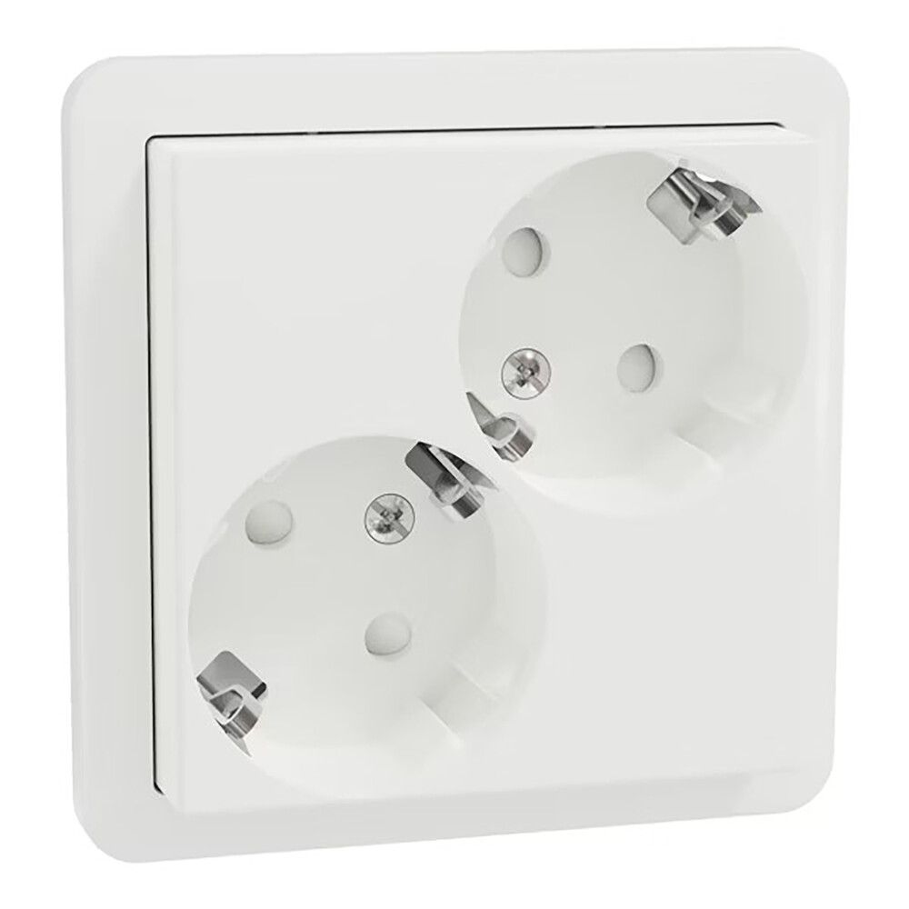 Pistorasia Schneider Electric Exxact vino valkoinen 2-os