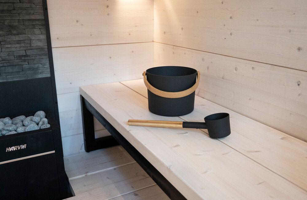 Saunakiulu ja löylykauha Harvia Teräs Musta 4 l