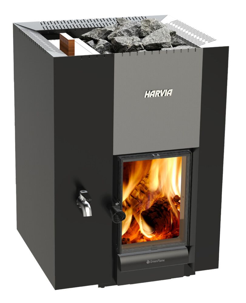 Puukiuas Harvia 22 GreenFlame LS musta