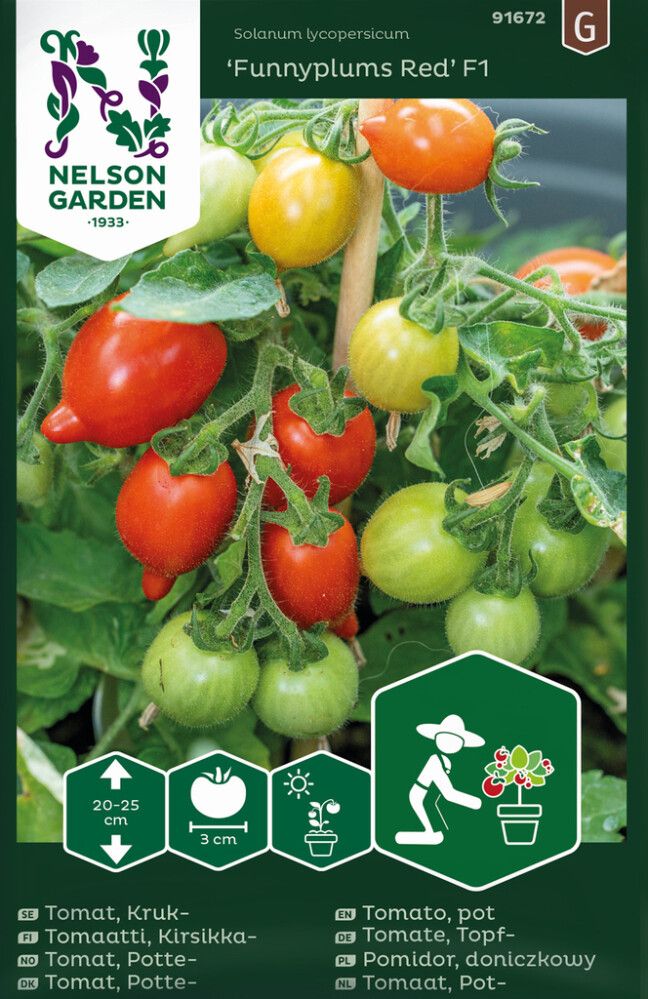 Kirsikkatomaatti Nelson Garden Funnyplums Red