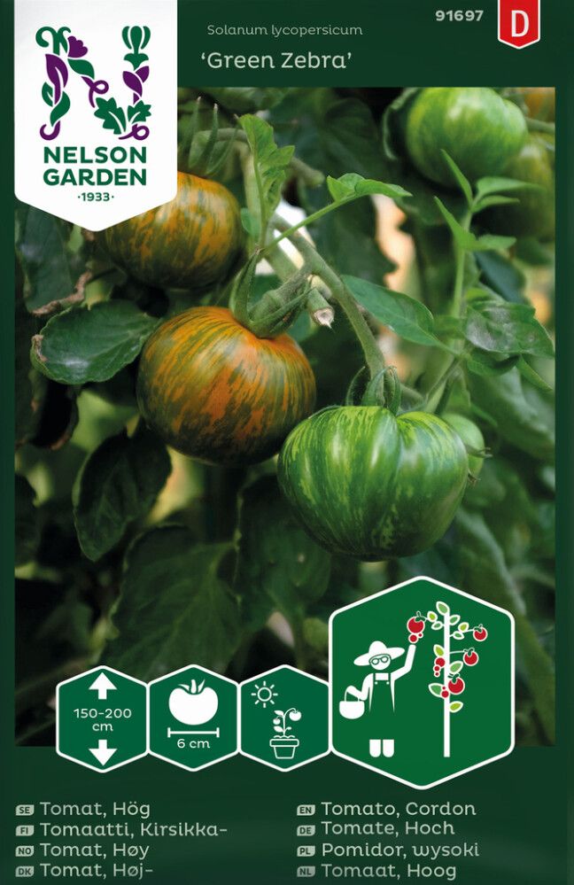 Kasvihuonetomaatti Nelson Garden Green Zebra