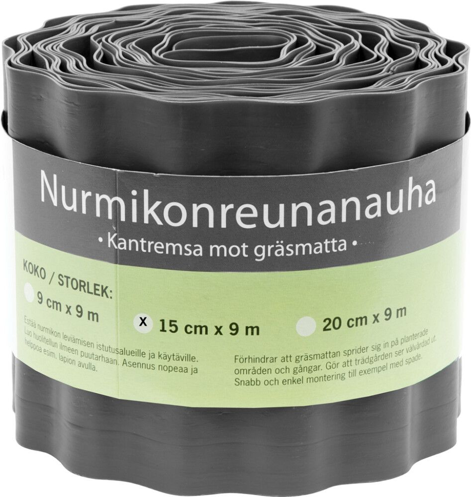 Nurmikonreunanauha 15 x 900 cm musta