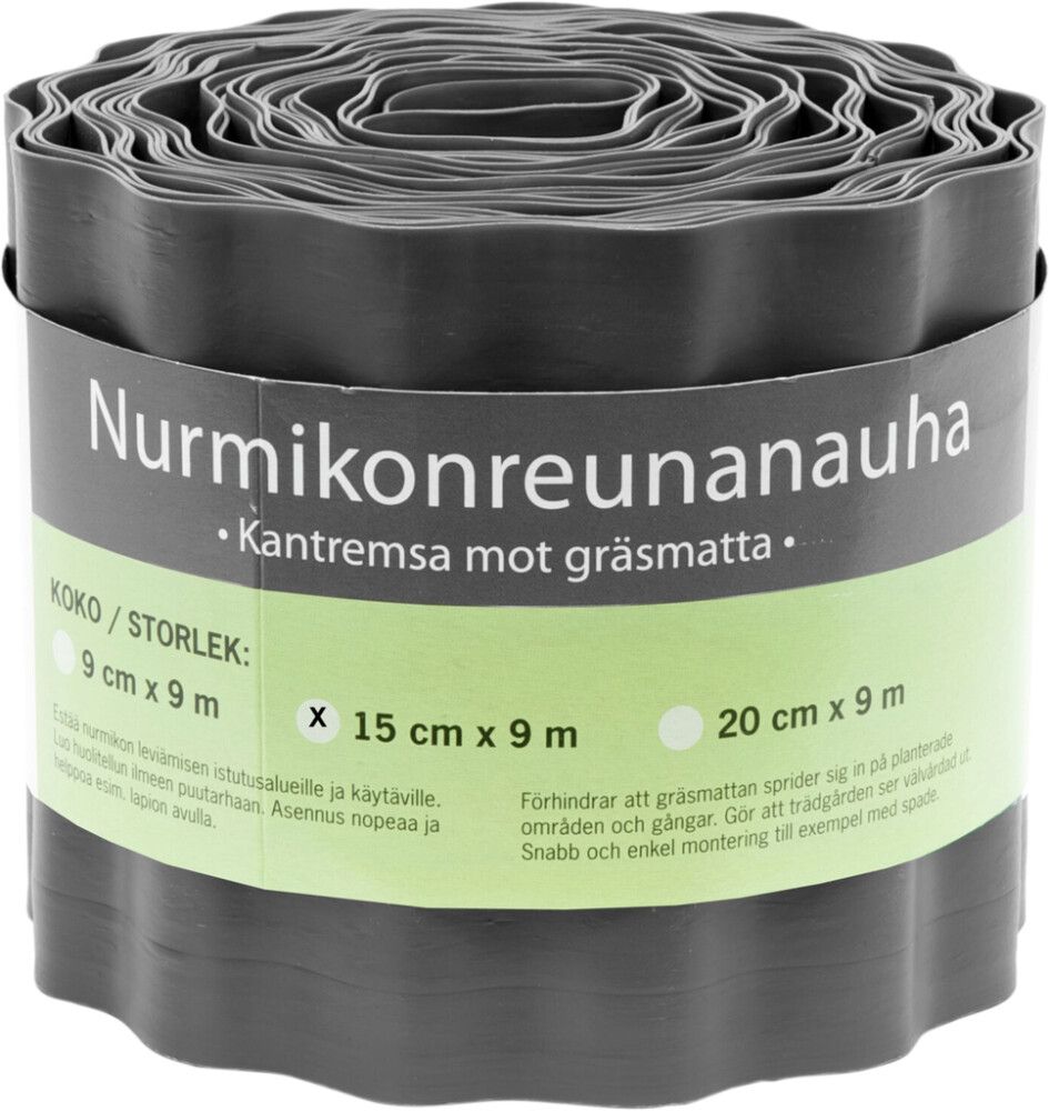 Nurmikonreunanauha 9 x 900 cm musta