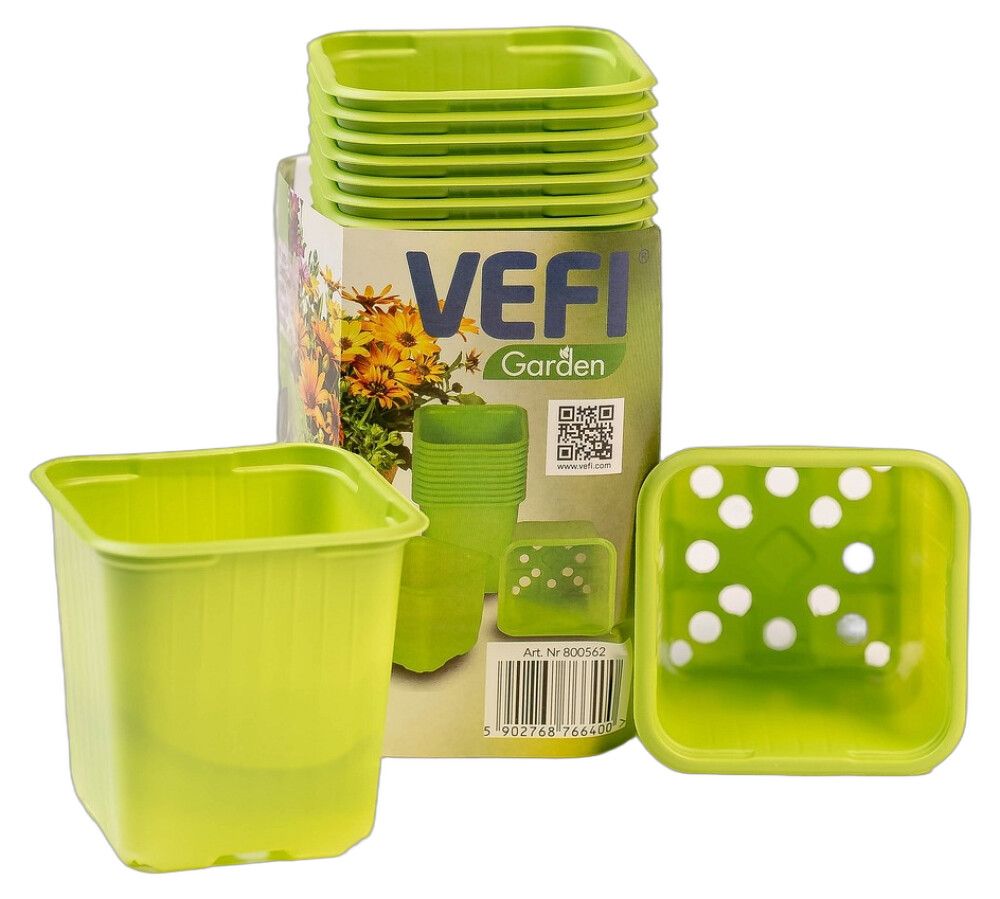 Muoviruukku Vefi lime 8 x 8 x 8 cm 20 kpl/pkt