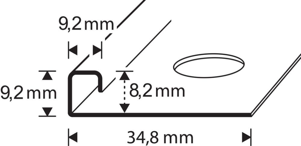 Neliölaattalista Dione RST 8 mm 250 cm