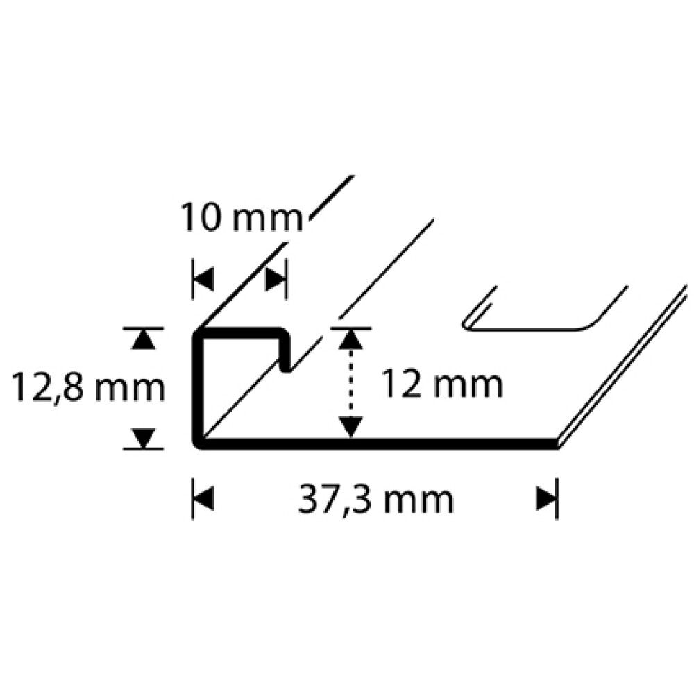Laattalista Dione 250 cm rst 12 mm avoin neliö