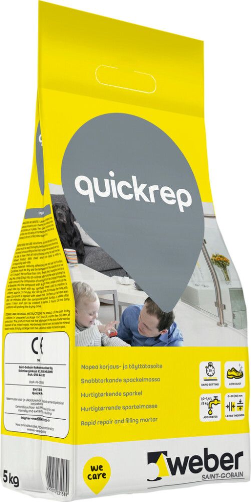 Korjaus- ja täyttötasoite Weber DIY Quickrep 5 kg