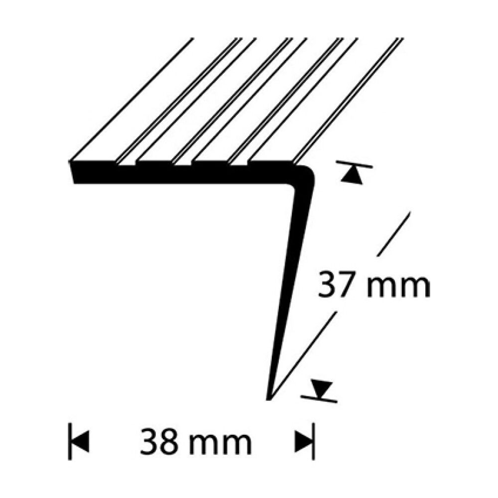 Askelkulmalista Dione 38 x 37 mm pvc 250 cm vaaleanharmaa