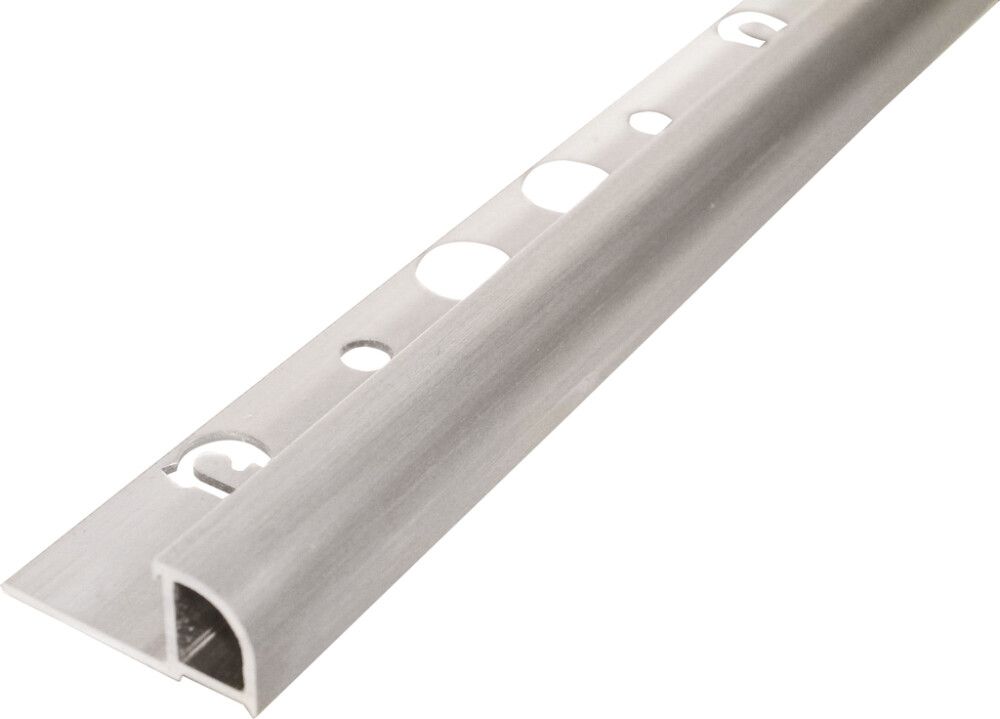 Laattalista Dione 250 cm alumiini 12 mm hopea