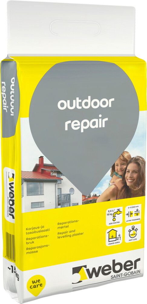 Korjaus- ja tasoituslaasti Weber DIY Outdoor Repair 15 kg