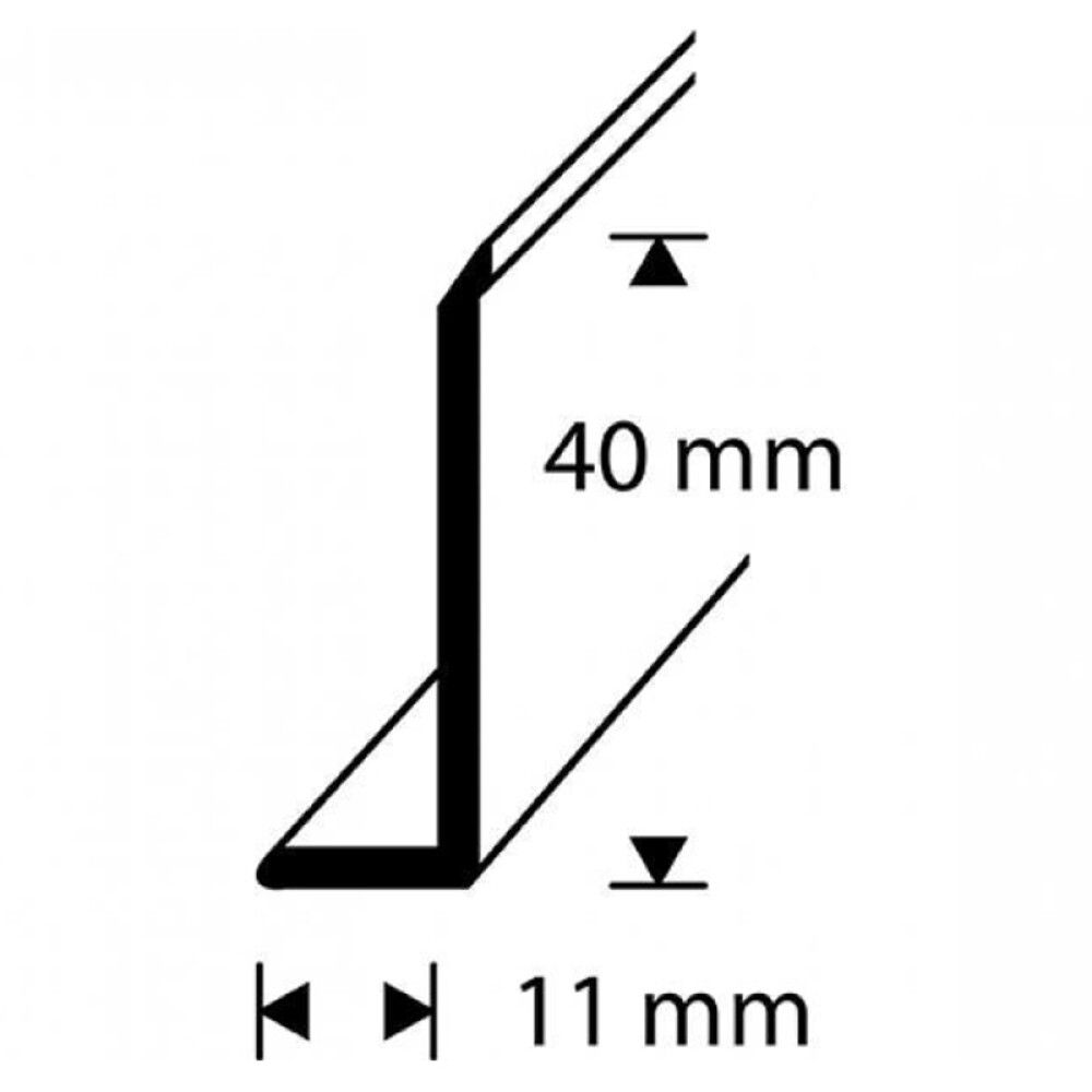 Jalkalista Dione PVC Vaaleanharmaa 40 mm (per metri)