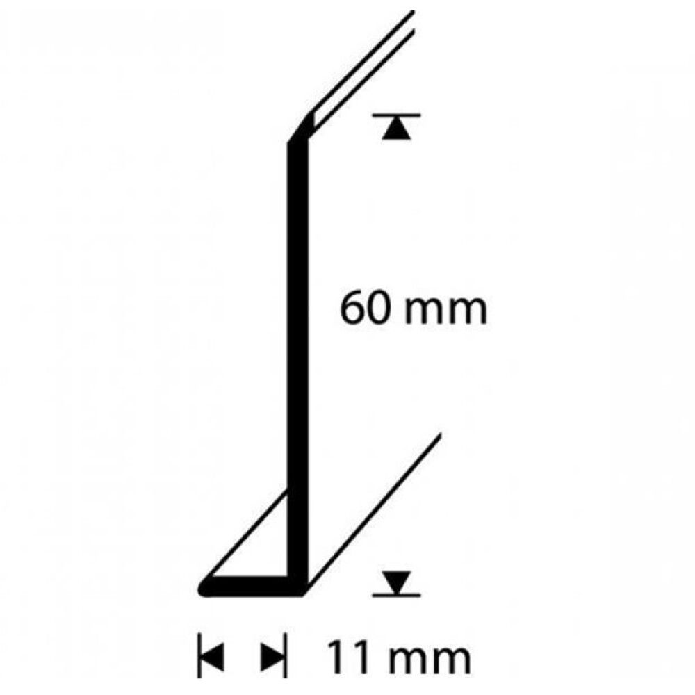 Jalkalista Dione PVC Musta 60 x 11 mm (per metri)