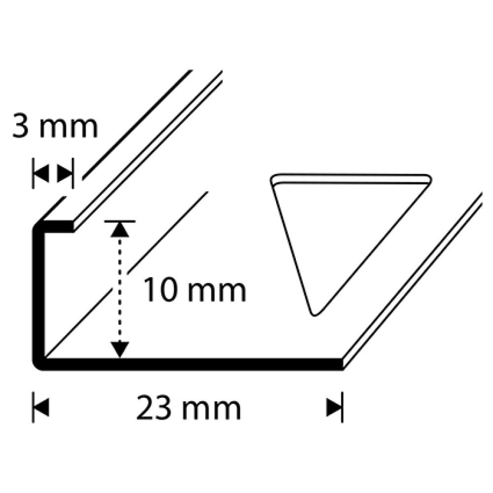 Laattapäätelista Dione hopea-anodisoitu 10 mm