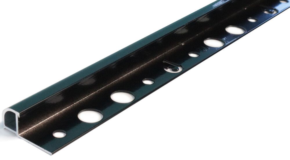 Laattalista Dione 250 cm alumiini 12 mm musta