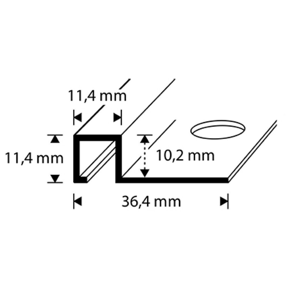 Laattalista Dione 250 cm nordic graphite 10 mm