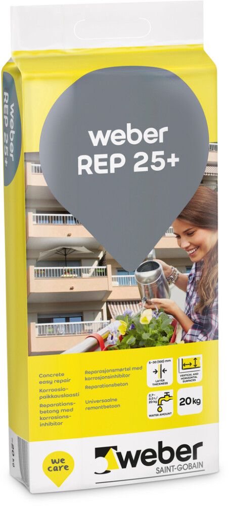 Korroosiopaikkauslaasti weber REP 25+ 20 kg