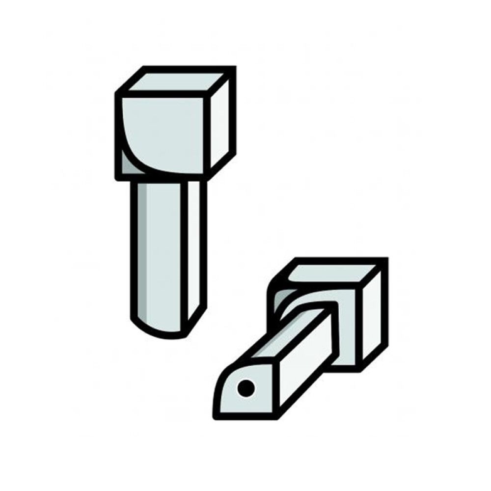 Laattalistan sisäkulma Dione 8 mm hopea 2 kpl