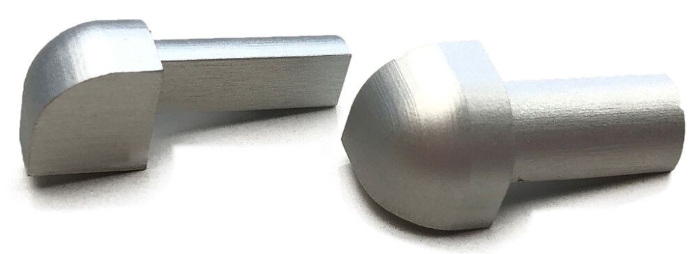 Laattalistan ulkokulma Dione 8 mm hopea-anodisoitu 2 kpl