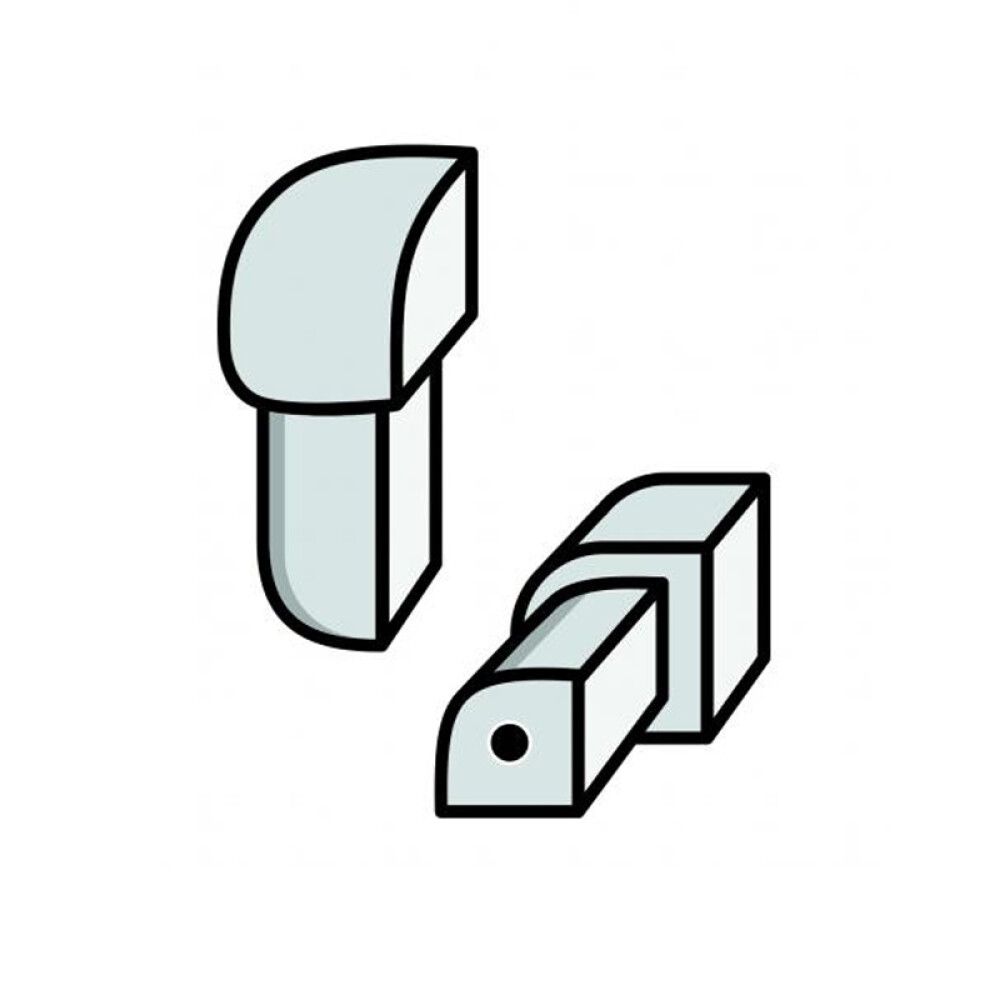 Laattalistan ulkokulma Dione 8 mm hopea-anodisoitu 2 kpl