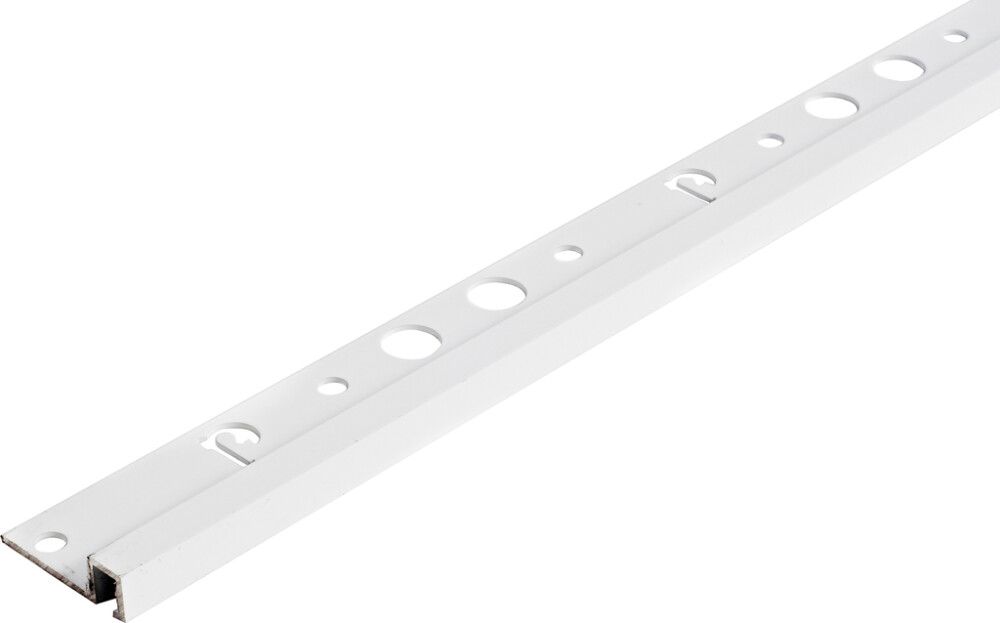 Laattalista Dione 250 cm alumiini 10 mm valkoinen