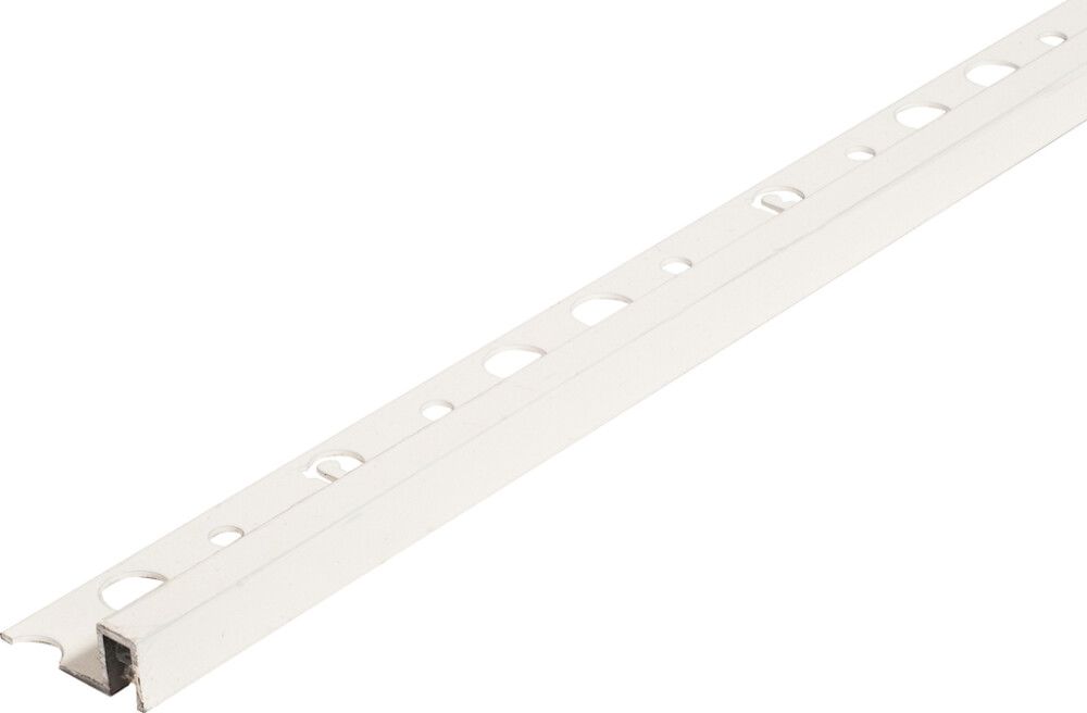 Laattalista Dione 250 cm alumiini 12 mm neliö valkoinen