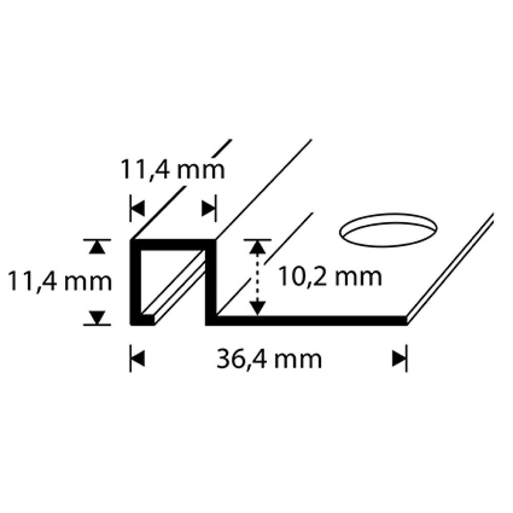 Laattakulmalista Dione 250 cm hopea-anodisoitu 10 mm