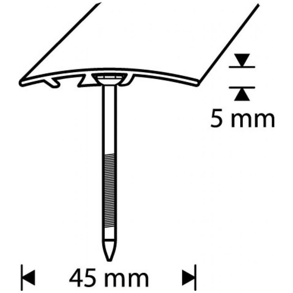 Saumalista Dione tulppa alu harmaa tammi 45 mm 180 cm