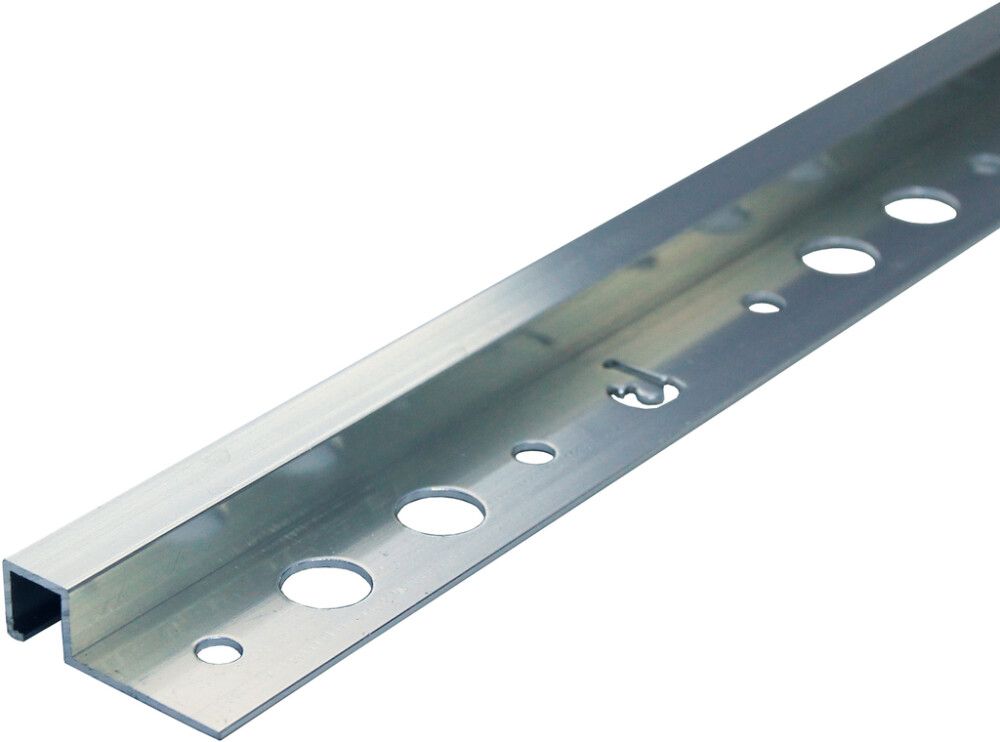 Laattalista Dione 250 cm alumiini 12 mm neliö hopea