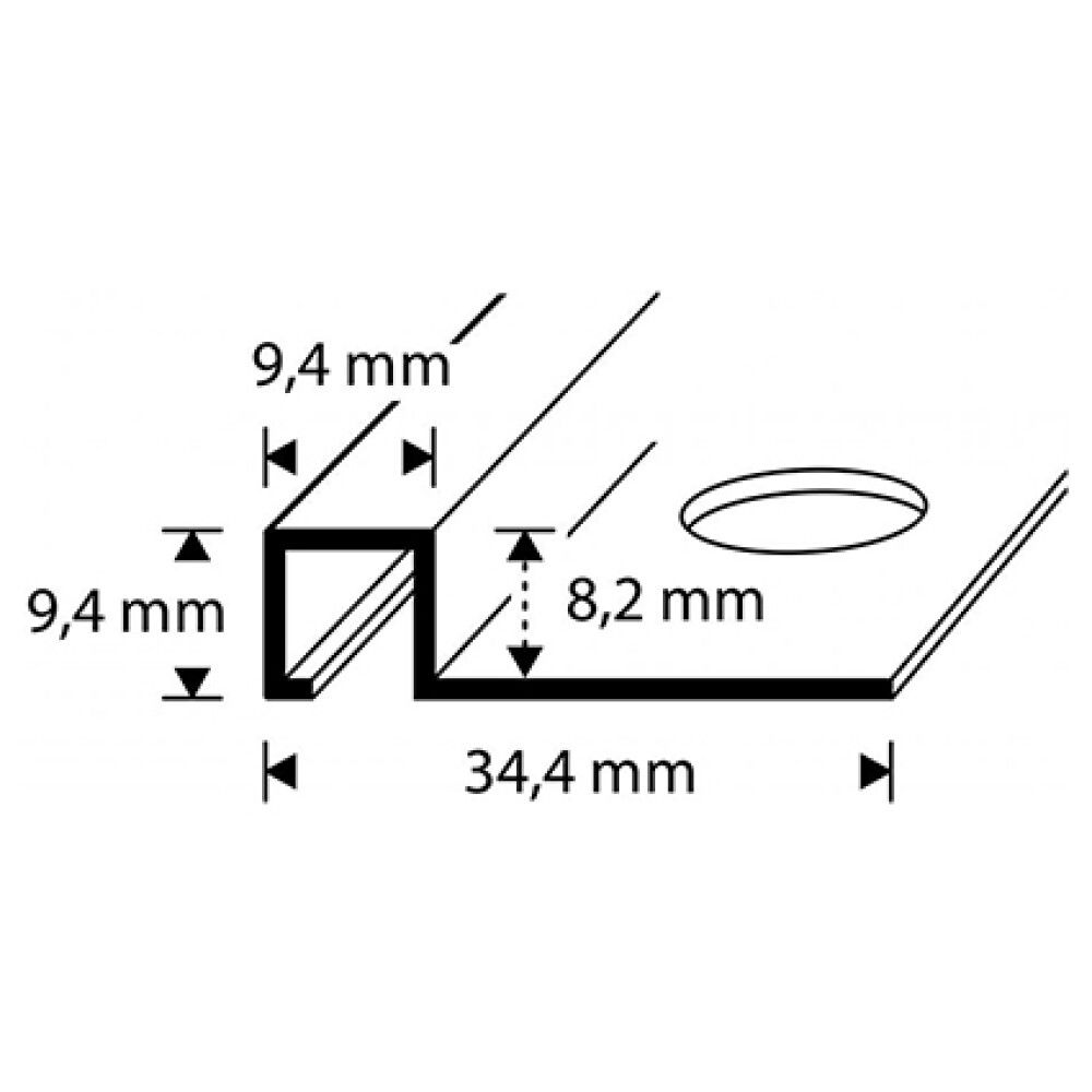 Neliölaattalista Dione 8 mm muovi 270 cm valkoinen