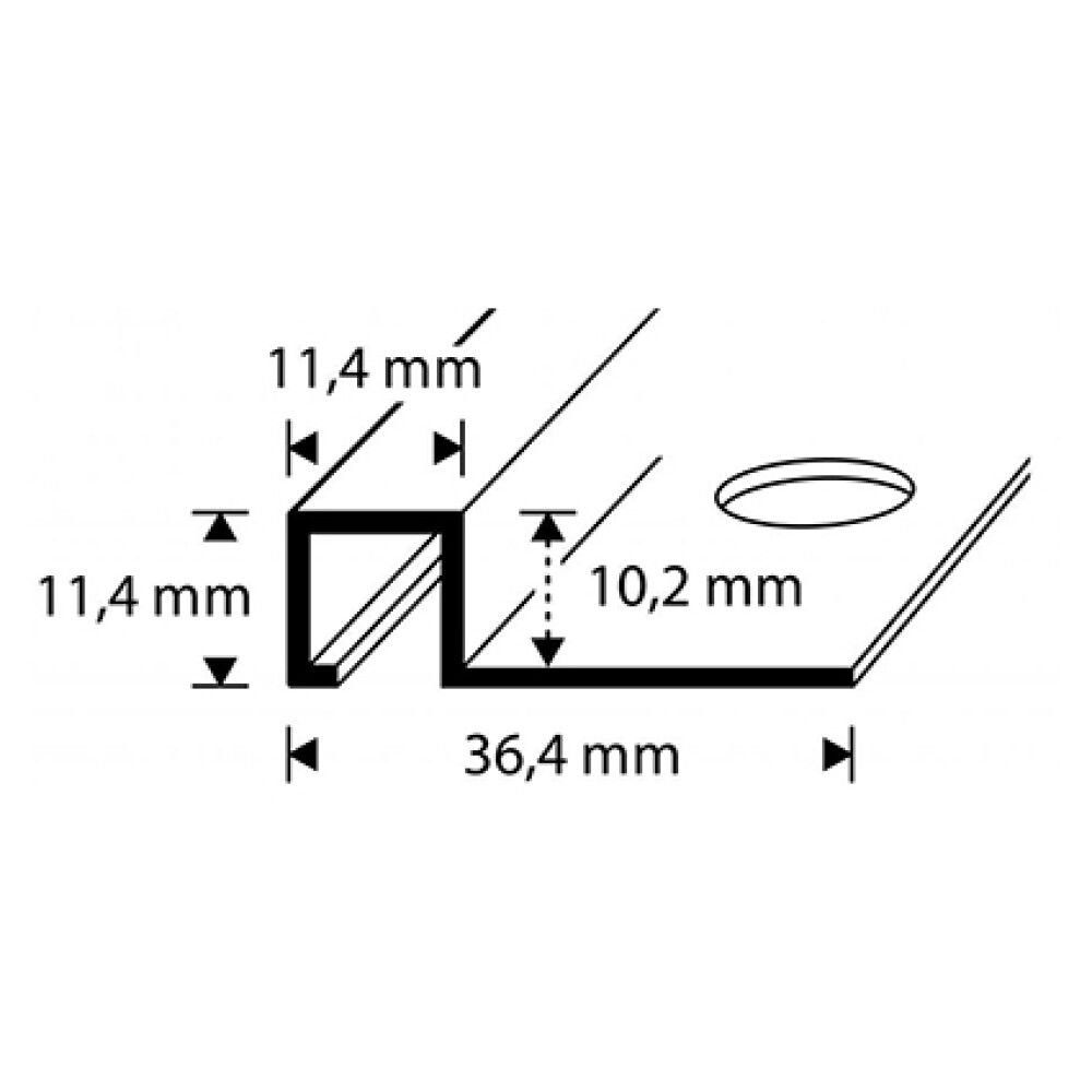 Neliölaattalista Dione 10 mm muovi 270 cm valkoinen