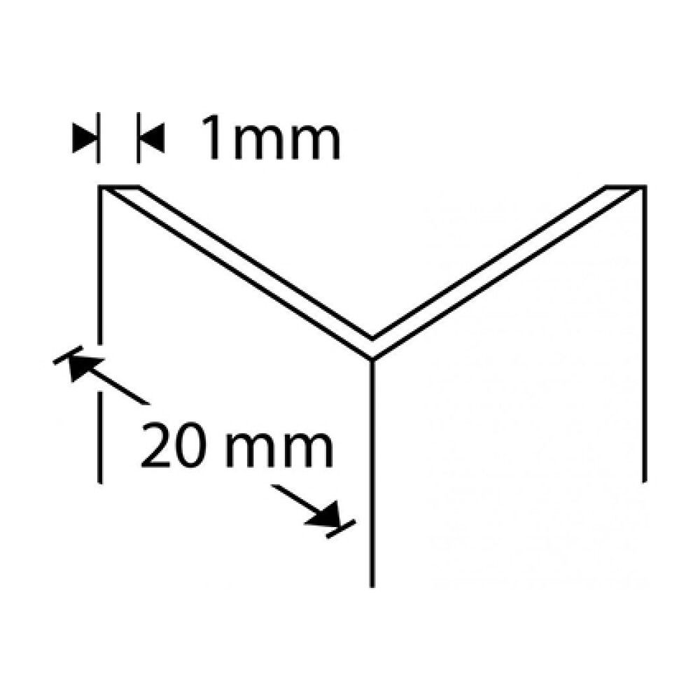 Kulmasuojalista Dione NU 270 cm teippi valkoinen 20 x 20 mm