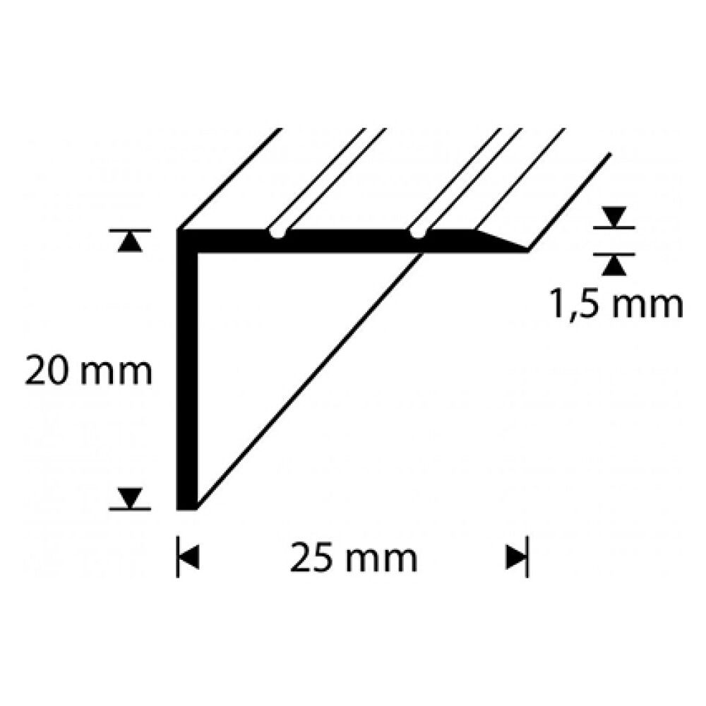 Tarra-askelkulma Dione TD3 Nordic Graphite 25 x 20 mm 1000 mm