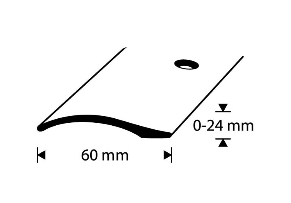 Eritasolista Dione C9S 60 mm 0-24 mm ruuvikiinnitys kulta-anodisoitu 1000 mm