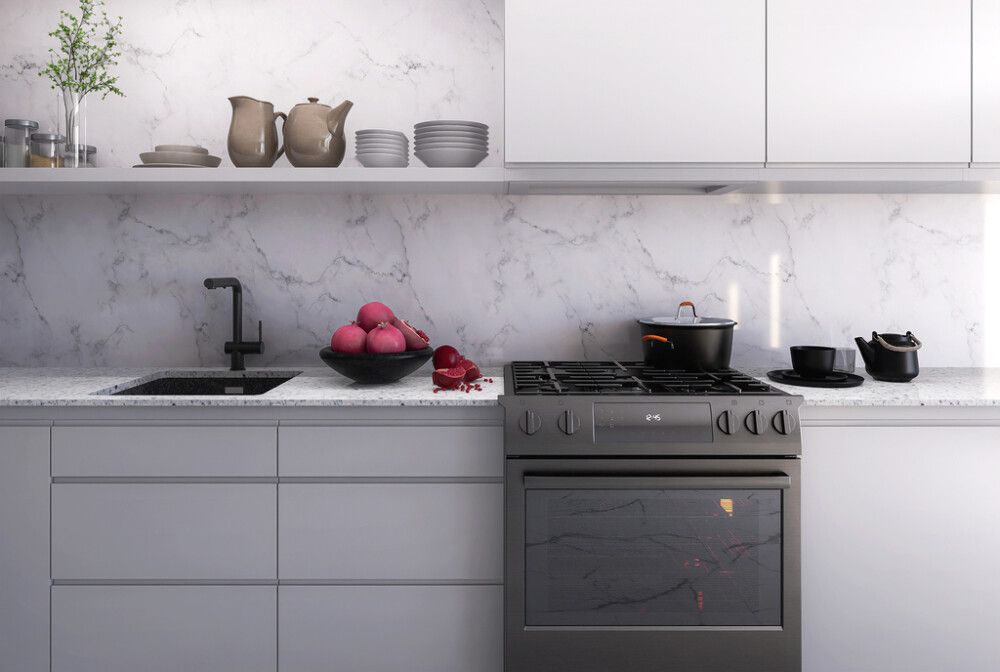 Alumiinikomposiittilevy Stocksund Stole U3 valkoinen marmori / tumma sementti 610 x 3010 mm