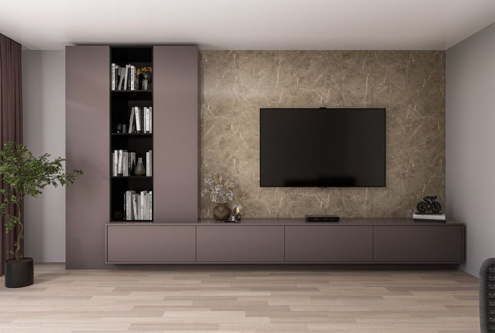 Alumiinikomposiittilevy Stocksund Stole U5 ruskea marmori / kiiltävä kulta 610 x 3010 mm