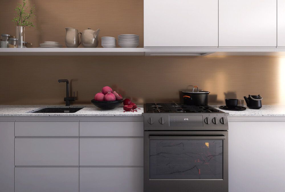 Alumiinikomposiittilevy Stocksund Stole U7 harjattu pronssi / musta-kulta marmori 610 x 3010 mm