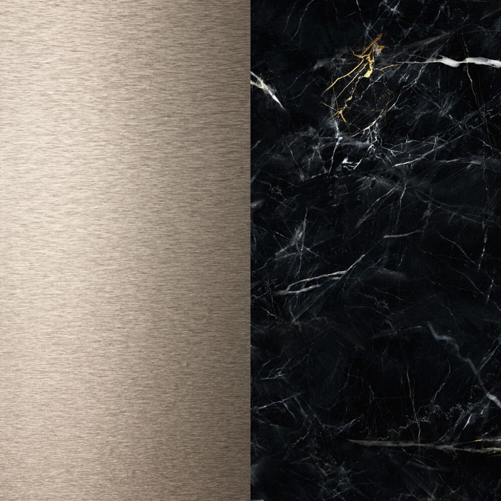 Alumiinikomposiittilevy Stocksund Stole U7 harjattu pronssi / musta-kulta marmori