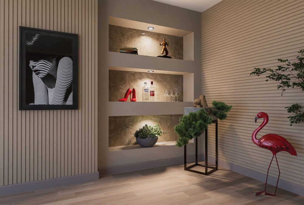 Päätylista Nordium uros greige 12 x 44 x 2600 mm