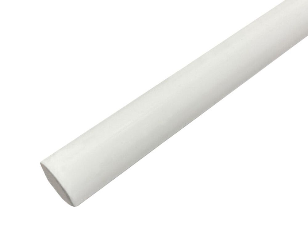 Pyöreä viimeistelylista Dione valkoinen muovi 10 x 10 x 2500 mm