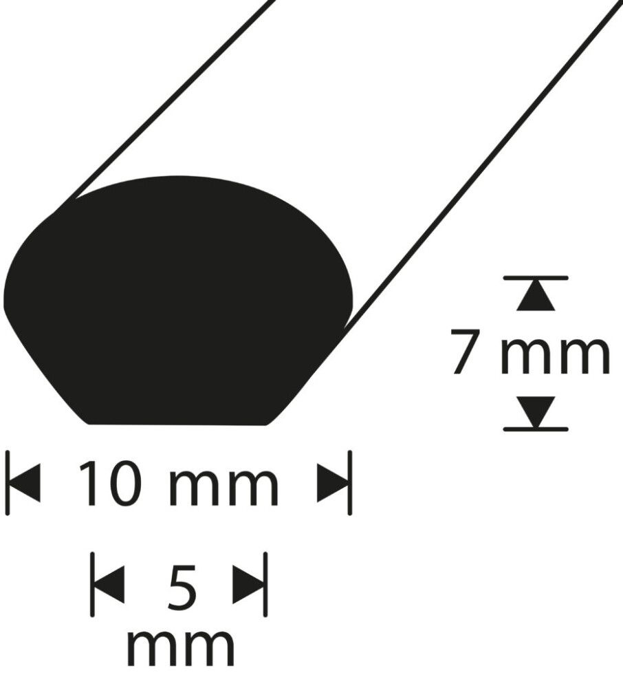 Pyöreä viimeistelylista Dione valkoinen muovi 10 x 10 x 2500 mm